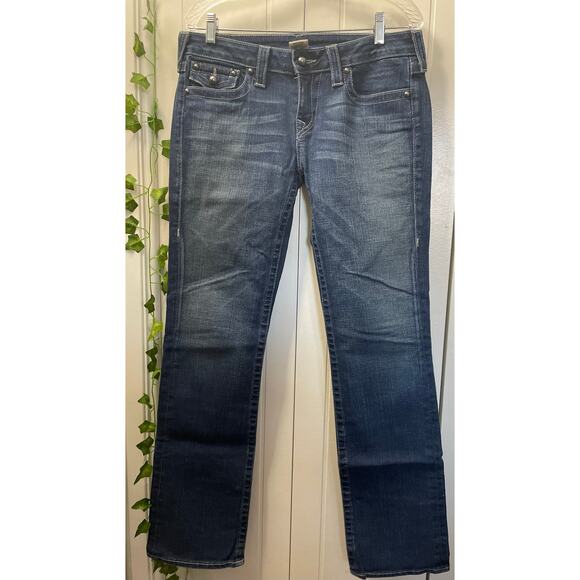 True Religion Blue Denim Relaxed Straight Flap Pockets Mens Jeans SZ 31 - Picture 1 of 8